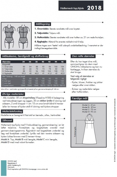 2018 Halterneck Topp Eller Kjole Flere Lengder Spodet 90 (98) 109 (116) 126 garnmengde: 2018 halterneck topp eller kjole